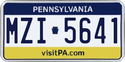 PA license plate MZI5641