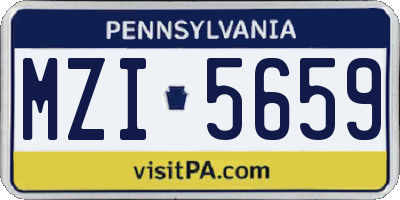 PA license plate MZI5659