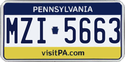 PA license plate MZI5663