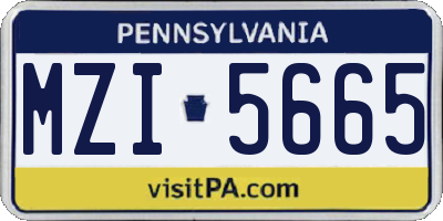 PA license plate MZI5665