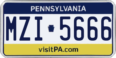 PA license plate MZI5666