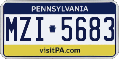 PA license plate MZI5683