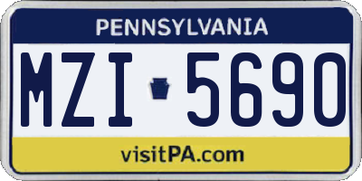 PA license plate MZI5690