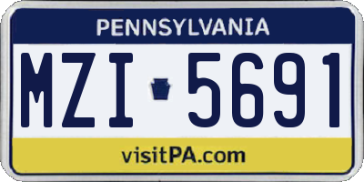 PA license plate MZI5691
