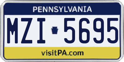 PA license plate MZI5695