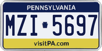 PA license plate MZI5697