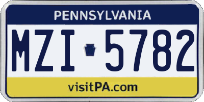 PA license plate MZI5782