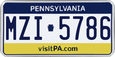 PA license plate MZI5786