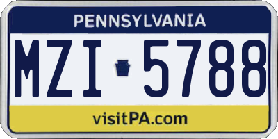 PA license plate MZI5788
