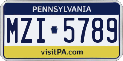 PA license plate MZI5789