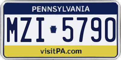 PA license plate MZI5790