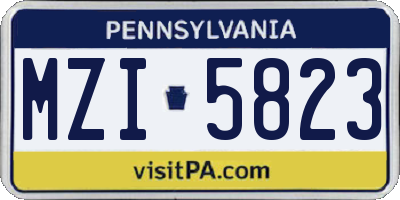 PA license plate MZI5823