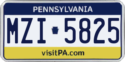 PA license plate MZI5825