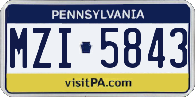 PA license plate MZI5843