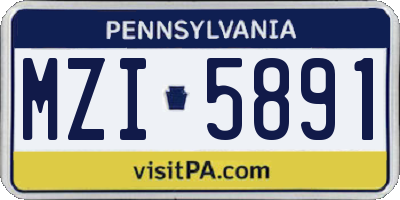 PA license plate MZI5891