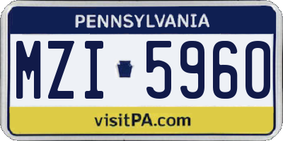 PA license plate MZI5960