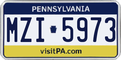 PA license plate MZI5973