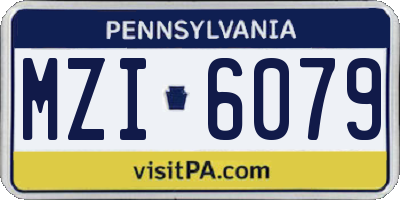 PA license plate MZI6079