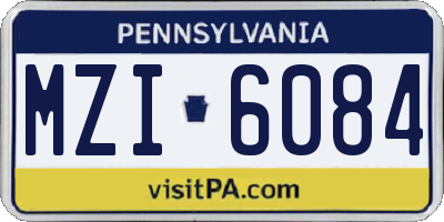PA license plate MZI6084