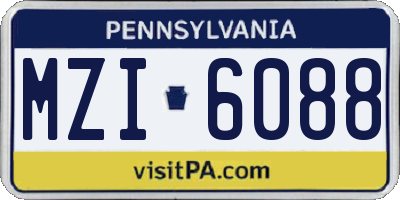 PA license plate MZI6088