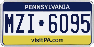 PA license plate MZI6095