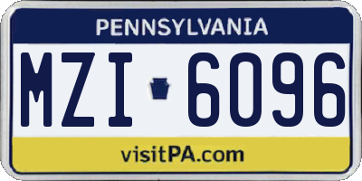 PA license plate MZI6096
