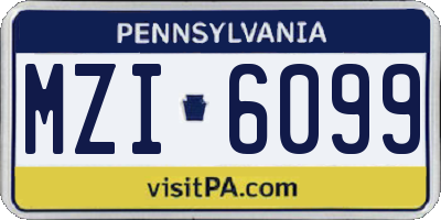 PA license plate MZI6099
