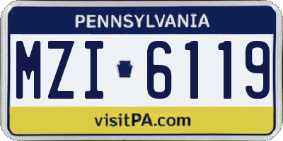 PA license plate MZI6119