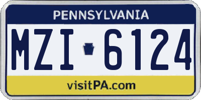 PA license plate MZI6124