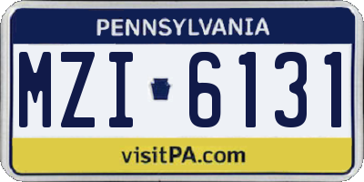 PA license plate MZI6131