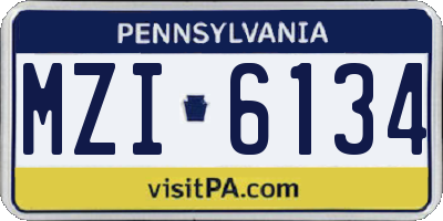 PA license plate MZI6134