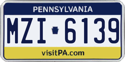 PA license plate MZI6139