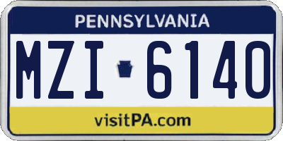 PA license plate MZI6140