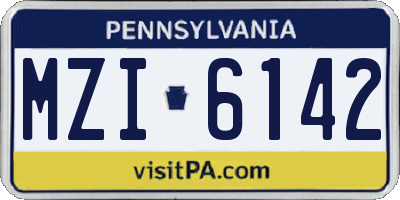 PA license plate MZI6142