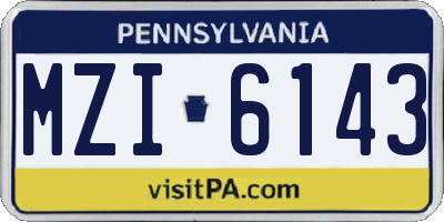 PA license plate MZI6143
