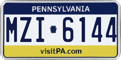 PA license plate MZI6144