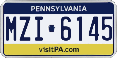 PA license plate MZI6145