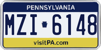 PA license plate MZI6148