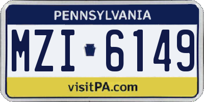 PA license plate MZI6149