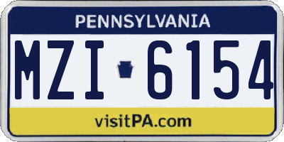PA license plate MZI6154