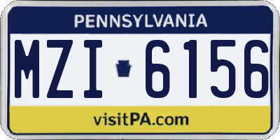 PA license plate MZI6156