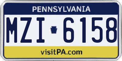 PA license plate MZI6158