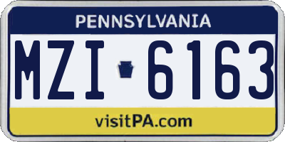 PA license plate MZI6163