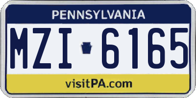 PA license plate MZI6165
