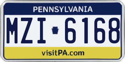 PA license plate MZI6168