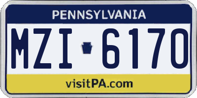 PA license plate MZI6170