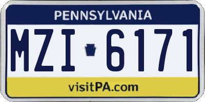 PA license plate MZI6171