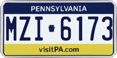 PA license plate MZI6173