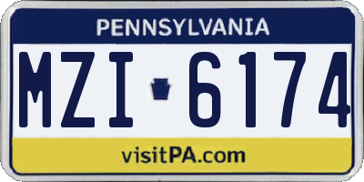 PA license plate MZI6174