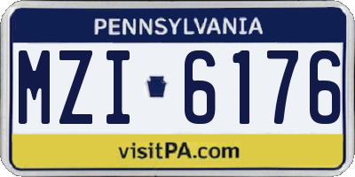 PA license plate MZI6176